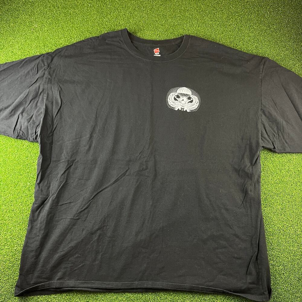 Y2K 2000s Hanes Black Army US I Own It Forever The Title Airborne T-Shirt Sz 4XL